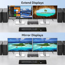 NÖRDIC KVM 4x2 Switch 4PC to Dual Monitor HDMI & DP 8K60Hz with 1x3.5mm and 4xUSB-A