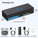 NÖRDIC KVM Switch 3 to 3, 4xUSB3.0 2xDP 1xHDMI 8K30Hz with wireless control