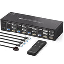 NÖRDIC KVM Switch 4 to 3, 4xUSB3.0 2xDP 1xHDMI 8K30Hz with wireless control