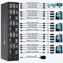 NÖRDIC KVM Switch 4 to 3, 4xUSB3.0 2xDP 1xHDMI 8K30Hz with wireless control