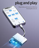 NÖRDIC Lightning Card Reader 2 Slot SD, MicroSD 3xUSB-A 1xLightning Charging UHS-I