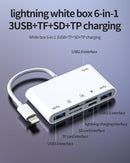 NÖRDIC Lightning Card Reader 2 Slot SD, MicroSD 3xUSB-A 1xLightning Charging UHS-I