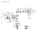 NÖRDIC Monitor Arm and Laptop Holder for 17-32" Monitor 9 kg Laptop 10-15.6" Mount