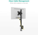NÖRDIC Monitor arm table mount for 1 monitor 13-32 with adjustable height, rotatable and tiltable, steel, black, screen mount VESA 75 and 100