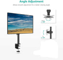 NÖRDIC Monitor arm table mount for 1 monitor 13-32 with adjustable height, rotatable and tiltable, steel, black, screen mount VESA 75 and 100