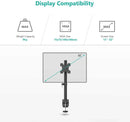 NÖRDIC Monitor arm table mount for 1 monitor 13-32 with adjustable height, rotatable and tiltable, steel, black, screen mount VESA 75 and 100
