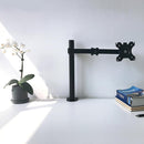 NÖRDIC Monitor arm table mount for 1 monitor with adjustable arm, rotatable and tiltable, steel, black, screen mount