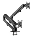 NÖRDIC Monitor arm table mount for dual monitors, 17"-27", aluminum and steel, black, screen mount