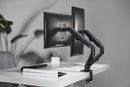 NÖRDIC Monitor arm table mount for dual monitors, 17"-27", aluminum and steel, black, screen mount