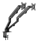 NÖRDIC Monitor arm table mount for dual monitors, 17"-27", aluminum and steel, black, screen mount