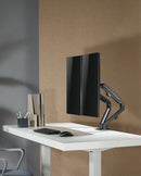NÖRDIC Monitor arm table mount for dual monitors, 17"-27", aluminum and steel, black, screen mount