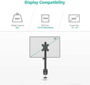 NÖRDIC Monitor arm table mount for 1 monitor 13-32 with adjustable height rotatable and tiltable, steel, black, screen mount VESA 75 and 100