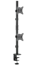 NÖRDIC Monitor arm table mount in steel for dual monitors 17-32 inches, tiltable, rotatable and swivel, black, monitor mount