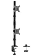 NÖRDIC Monitor arm table mount in steel for dual monitors 17-32 inches, tiltable, rotatable and swivel, black, monitor mount