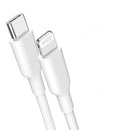 NÖRDIC Non MFI Lightning to USB C cable for iPhone, iPad and iPod white 1m