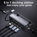 NÖRDIC Steam Deck docking station 1 to 6 - 1xHDMI4K60Hz, 1xUSB-C PD100W, 3xUSB-A 3.1 5Gbps, 1xRJ45 GigaLAN