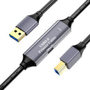 NÖRDIC USB 3.0 Active Printer Cable - 15m USB A to USB B 3.0 Compatible with printer, conference camera, docking station, hard drive and more