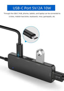 NÖRDIC USB-A 2.0 Hub 4 ports 3xUSB-A 480Mbps 1xUSB-C 480Mbps