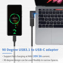 NÖRDIC USB-A 3.1 OTG hona till USB C hane vinklad adapter 5Gbps Aluminium synk och laddning OTG USB-C adapter