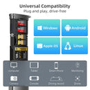 NÖRDIC USB-A 3.1, USB-C 3.1, Lightning Card Reader and Storage Cabinet 2 Slot SD, MicroSD, 1xUSB-A UHS-I