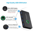 NÖRDIC USB-A Switch 2 computers to 4 USB-A 3.1 5Gbps