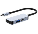 NÖRDIC USB-C 1 till 3 Dockningsstation 1xHDMI 4K30Hz 1x USB-C PD 87W 1xUSB-A 5Gbps Mirror och Extended