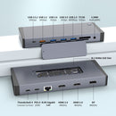 NÖRDIC USB-C 1 to 15 Docking Station Thunderbolt 4 Triple Displays, 2xHDMI, 1xDP, 1xUSB-C PD 100W, 1xUSB-C, 4xUSB-A, with M.2 NVMe SSD slot