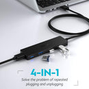 NÖRDIC USB C 3.1 4port 5Gbps hub 17cm cable black