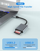 NÖRDIC USB-C 3.2 10Gbps Card Reader SD Express 7.1 UHS-I NVME PCI-e 3.1