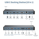 NÖRDIC USB-C Docking Station 1 to 18 Four screens, 2xHDMI, 1xDP, 1xVGA, 1xUSB-C PD 100W, 1xUSB-C QC, 2xUSB-C, 1xUSB-A QC3.0, 3xUSB-A, 1xGigaLAN