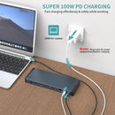 NÖRDIC USB-C Docking Station 1 to 18 Four screens, 2xHDMI, 1xDP, 1xVGA, 1xUSB-C PD 100W, 1xUSB-C QC, 2xUSB-C, 1xUSB-A QC3.0, 3xUSB-A, 1xGigaLAN