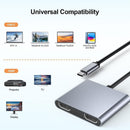 NÖRDIC USB-C adapter to dual HDMI displays, 4K 60Hz, Windows, MacOS, Android