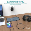 NÖRDIC USB-C DisplayLink Docking Station 1 to 17 Dual Monitors HDMI + DP, 1xUSB-C PD 100W, 1xUSB-C QC, 2xUSB-C, 1xUSB-A QC, 4xUSB-A, 1xGigaLan