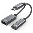 NÖRDIC USB-C hub 2 ports 1x USB-A 2.0 1x USB-C PD 3.0 60W