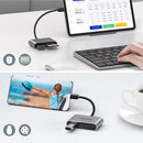 NÖRDIC USB-C Kortläsare 2 Slot SD, MicroSD, 1xUSB-A UHS-I