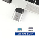 NÖRDIC USB C to Displayport adapter 8K at 60Hz 32.4Gbps Support for 3D and HDCP 1.4 and 2.2 Aluminum Space Gray