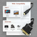 NÖRDIC USB-C to Serial DB9 RS232 1.8m