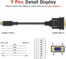 NÖRDIC USB-C to Serial DB9 RS232 1.8m