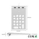 NÖRDIC USB numeriskt tangentbord och 3xUSB Hubb 18 tangenter