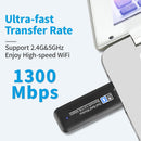 NÖRDIC WIFI6 Bluetooth 5.0 Wireless USB3.0 Adapter Dual Band 2.4/5.8Ghz 1300Mbps