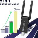 NÖRDIC WIFI6 Bluetooth 5.0 Wireless USB3.0 Adapter Dual Band 2.4/5.8Ghz 1300Mbps