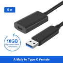 NÖRDIC active 5m USB 3.2 Gen 2 SuperSpeed 10Gbps Extension cable USB-A male to USB-C female