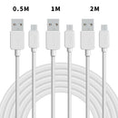 NÖRDIC cable kit 3 pack 0,5m + 1m + 2m A USB 2.0 Micro B 480Mbps 2,4A white Android mobile and tablet