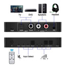 NÖRDIC digital to analog audio converter, Toslink and Coaxial to RCA L / R audio and 3.5mm AUX output by remote control
