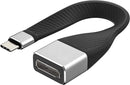NÖRDIC short flat cable 14cm USB-C to Displayport adapter cable adapter 4K at 60Hz 21.6Gbps Support for 3D and HDCP 1.4 and 2.2