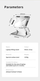 NÖRDIC laptop stand for up to 17" adjustable height notebook stand laptop stand dark grey