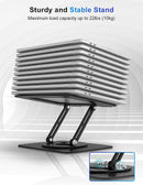NÖRDIC laptop stand for up to 17" rotatable and adjustable height notebook stand laptop stand dark grey