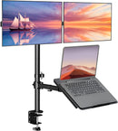 NÖRDIC monitor stand for 2 screens and 1 laptop Notebook, Monitor up to 27 inches, Notebook up to 17 inches