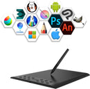 Professional graphic drawing tablet with 12+16 programmable keys. Compatible with Windows Mac Android and it is battery-free