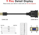 USB-A to RS232 DB9 Male Cable for Serial Devices with FTDI Chipset